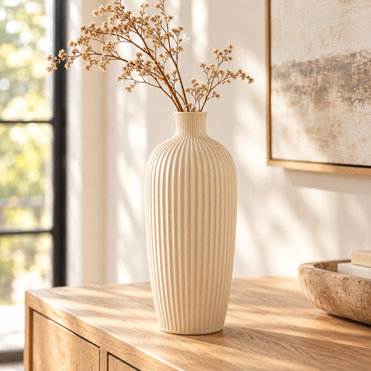 Aurelia Ribbed Vase — lifestyle view