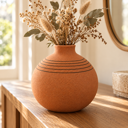 Oriana Terracotta Vase — lifestyle view